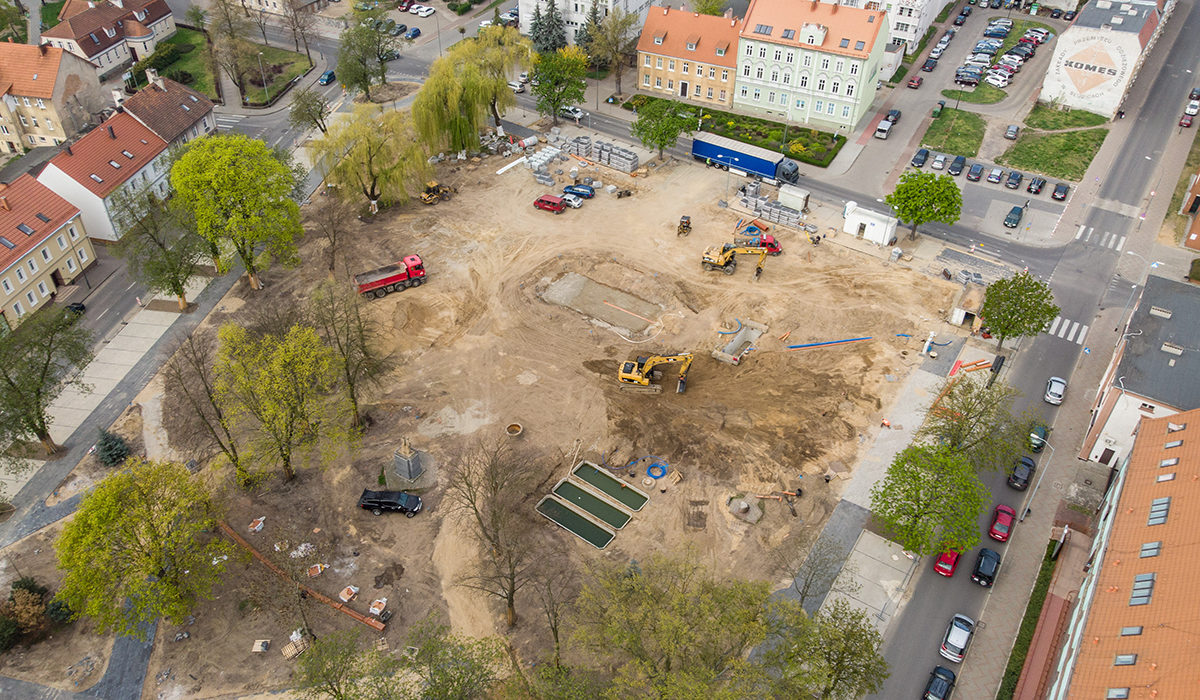 Przebudowa Placu Bohaterów wraz z infrastrukturą towarzyszącą w miejscowości Słubice